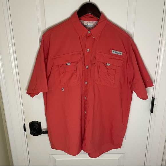 Columbia Other - Columbia Men's Vibrant Salmon-Reddish PFG Fishing Button Down Shirt